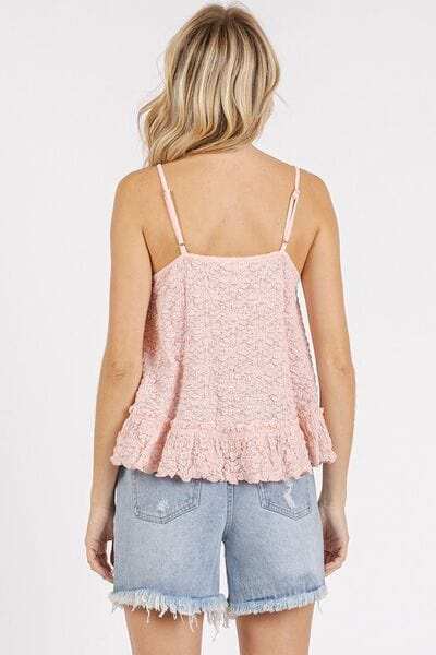 Mittoshop Textured V-Neck Cami - Trendsi - Flyclothing LLC