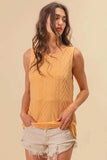 BiBi Textured Sweather Knit Twist Back Sleeveless Top - Trendsi - Flyclothing LLC