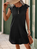 Lace Detail Cap Sleeve Mini Dress - Trendsi - Flyclothing LLC