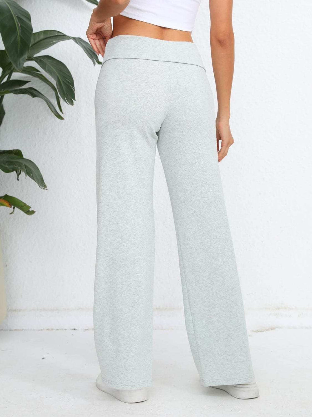 Elastic Waist Wide Leg Pants - Trendsi - Flyclothing LLC
