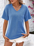 V-Neck Dropped Shoulder T-Shirt - Trendsi - Flyclothing LLC