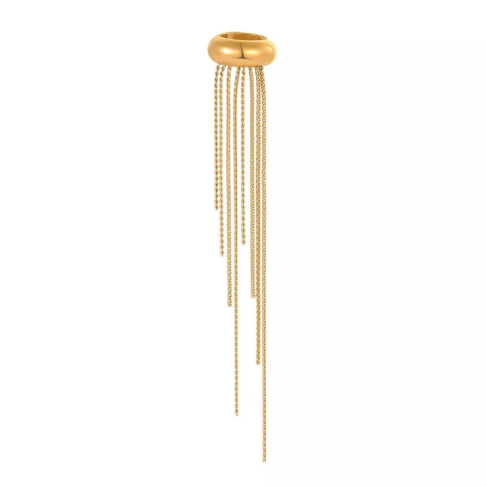 18K Gold-Plated Tassel Ear Cuff Earrings - Trendsi - Flyclothing LLC