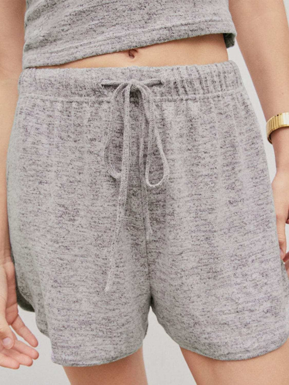 Quarter Button Sleeveless Top and Drawstring Shorts Lounge Set - Trendsi - Flyclothing LLC