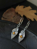 Alloy Rhinestone Leaf Shape Earrings - Trendsi - Flyclothing LLC