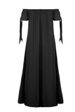 Slit Off Shoulder Short Sleeve Midi Dress - Trendsi - Flyclothing LLC