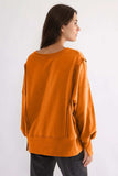 Exposed Seam High-Low Long Sleeve Sweatshirt - Trendsi - Flyclothing LLC