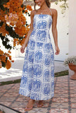 Printed Halter Neck Maxi Dress - Trendsi - Flyclothing LLC