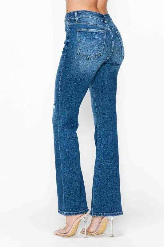 bytos Full Size High Rise Bootcut Jeans with Pockets - Trendsi - Flyclothing LLC
