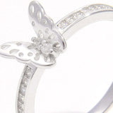 925 Sterling Silver Inlaid Zircon Butterfly Ring - Trendsi - Flyclothing LLC