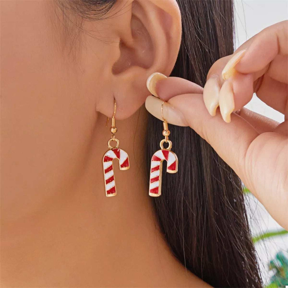 Christmas Candy Cane Earrings - Trendsi - Flyclothing LLC