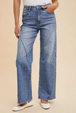 Annie Wear Decorative Seams Wide Leg Jeans - Trendsi - Flyclothing LLC