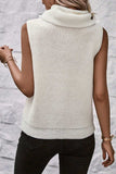 Central Seam Turtleneck Sleeveless Sweater Vest - Trendsi - Flyclothing LLC