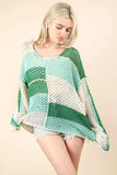 VERY J Color Block Oversized Summer Knit Cover Up - Trendsi - Flyclothing LLC