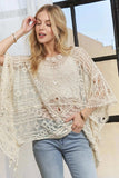 ADORA Boat Neck Crochet Lace Cover Up - Trendsi - Flyclothing LLC