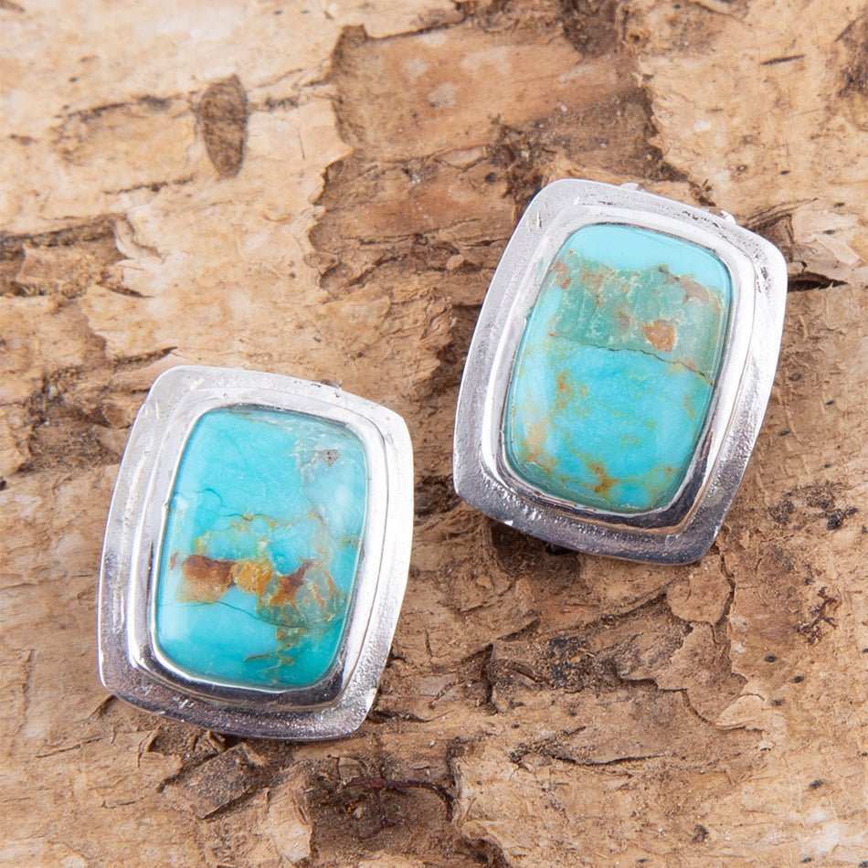 Fiji Isles Blue Turquoise Sterling Silver Clip Earrings - Barse Jewelry - Flyclothing LLC