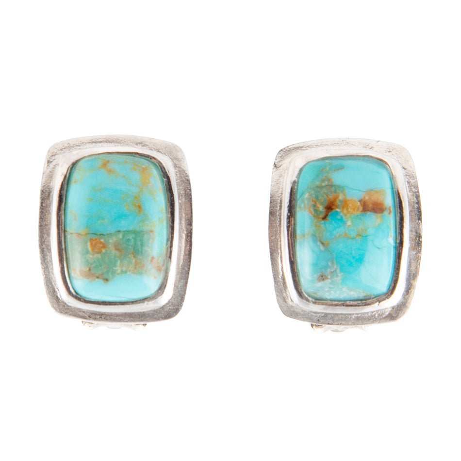 Fiji Isles Blue Turquoise Sterling Silver Clip Earrings - Barse Jewelry - Flyclothing LLC