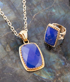 Filigreed Blue Agate Golden Statement Ring - Barse Jewelry - Flyclothing LLC