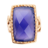 Filigreed Blue Agate Golden Statement Ring - Barse Jewelry - Flyclothing LLC