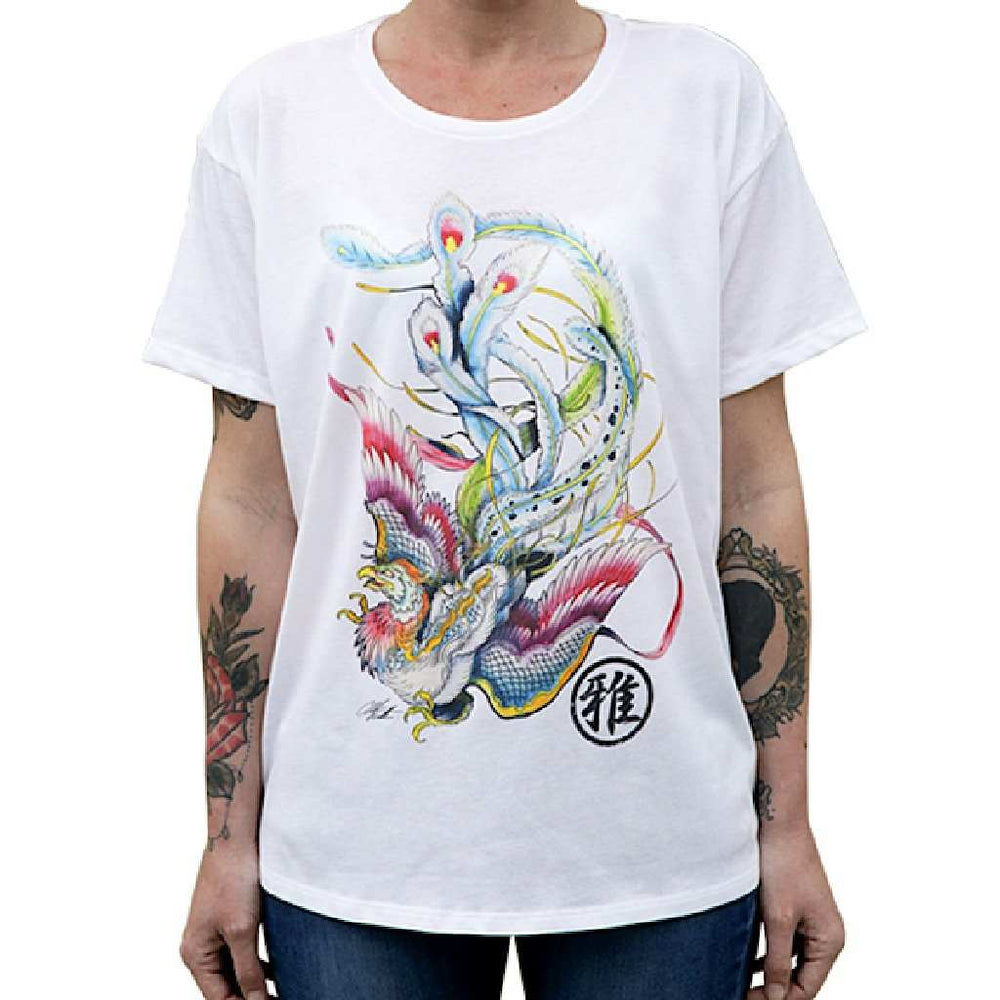 Black Market Art Company Fire Bird Women's Loose Flow tee - Black Market Art Company - Flyclothing LLC