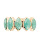 Five Stone Green Turquoise and Golden Bronze Ring - Barse Jewelry - Flyclothing LLC