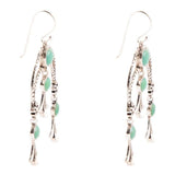 Floral Chandelier Blue Turquoise and Sterling Silver Earrings - Barse Jewelry - Flyclothing LLC