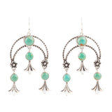 Floral Chandelier Blue Turquoise and Sterling Silver Earrings - Barse Jewelry - Flyclothing LLC