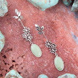 Floral Linear Drop Green Turquoise and Sterling Silver Earrings - Barse Jewelry - Flyclothing LLC