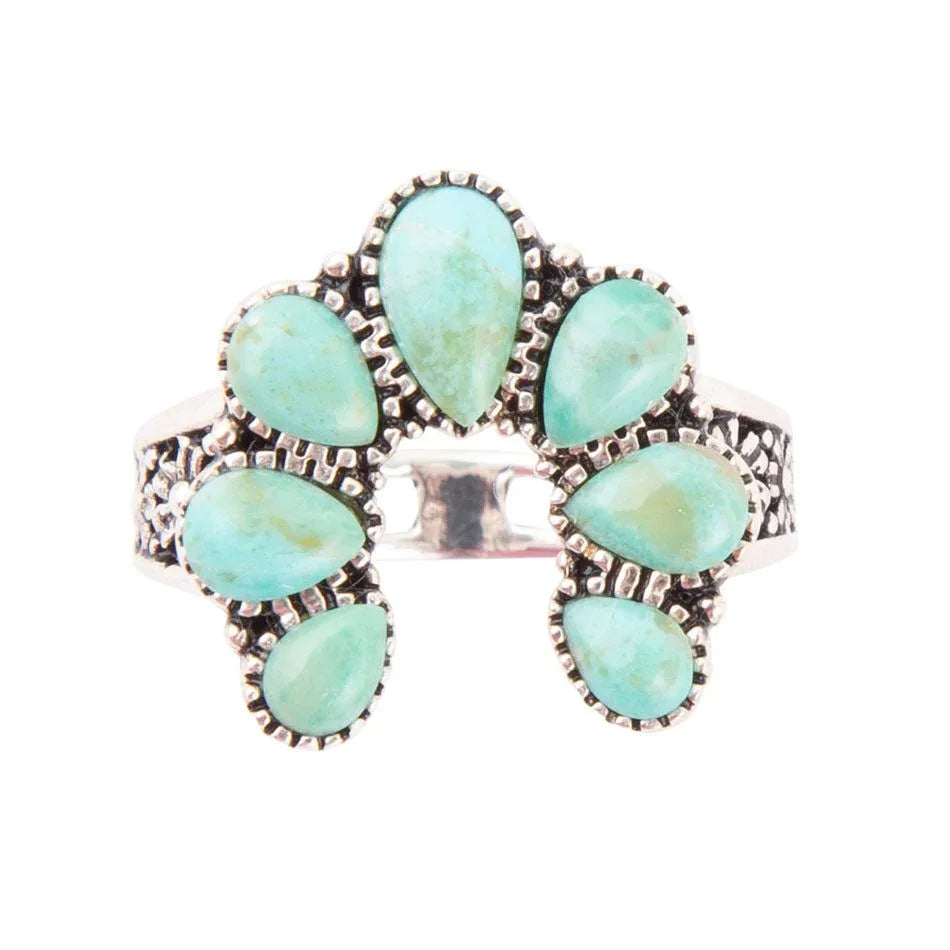 Floral Blue Turquoise and Sterling Silver Ring - Barse Jewelry - Flyclothing LLC