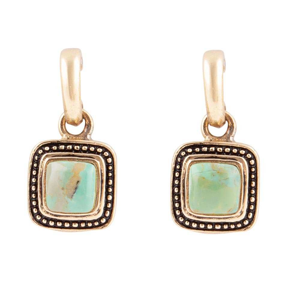 Flourish Blue Turquoise Golden Drop Earrings - Barse Jewelry - Flyclothing LLC