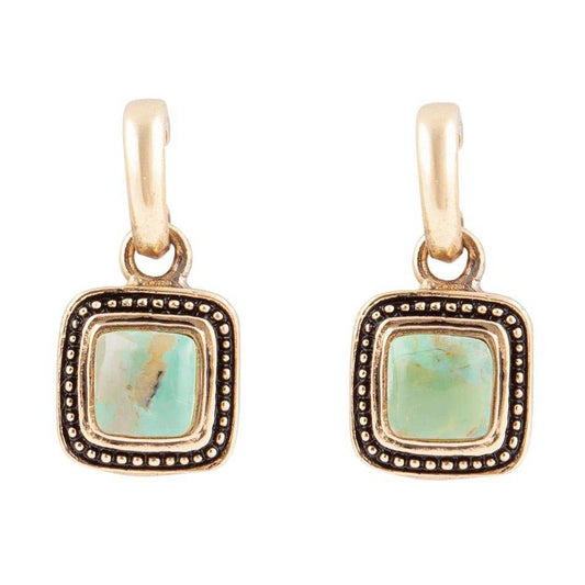Flourish Blue Turquoise Golden Drop Earrings - Barse Jewelry - Flyclothing LLC