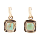 Flourish Blue Turquoise Golden Drop Earrings - Barse Jewelry - Flyclothing LLC