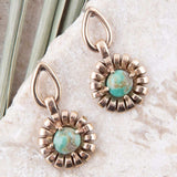 Fluted Blue Turquoise Drop Post Earrings - Barse Jewelry - Flyclothing LLC