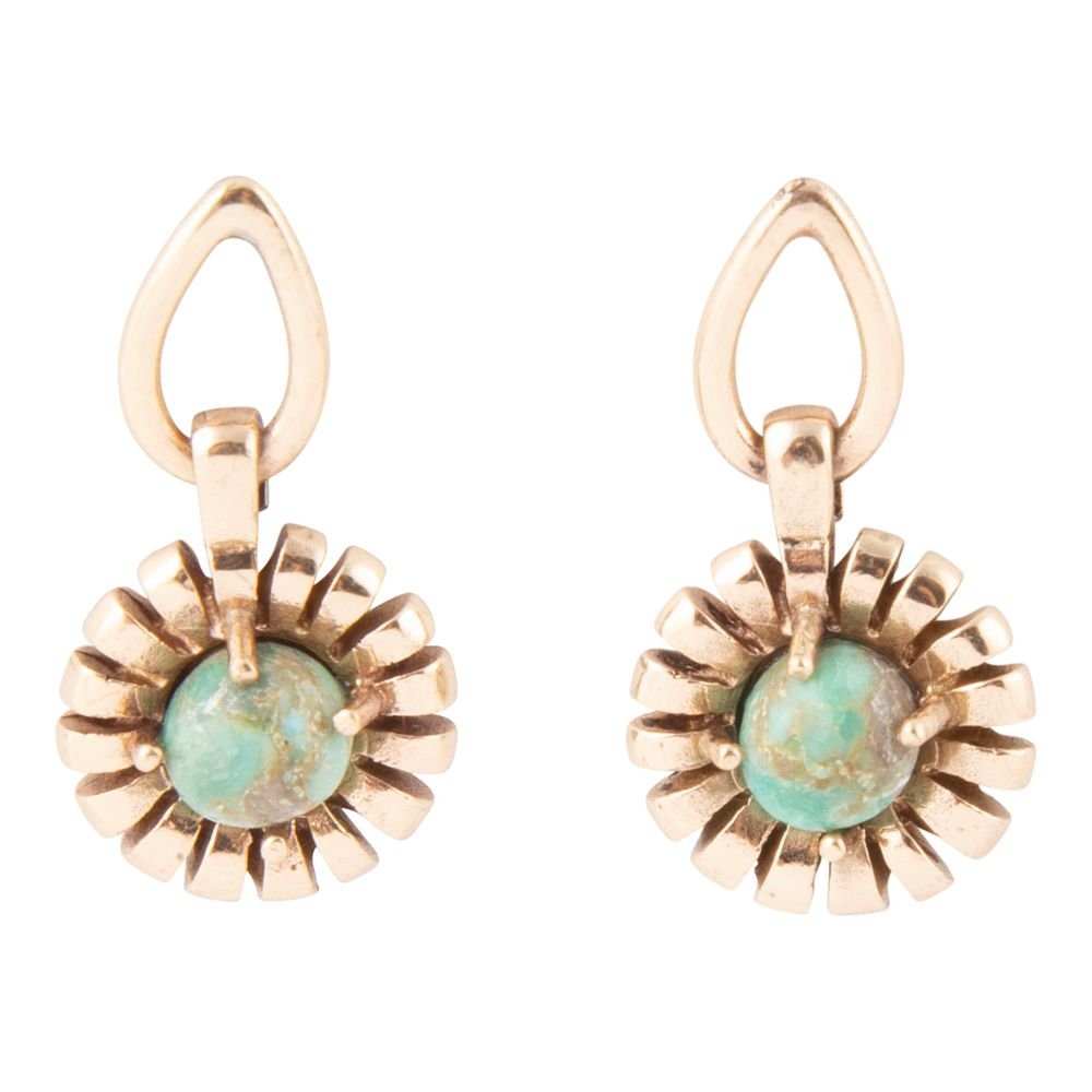 Fluted Blue Turquoise Drop Post Earrings - Barse Jewelry - Flyclothing LLC