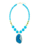 Fresh Twist Lime and Blue Agate Pendant Necklace - Barse Jewelry - Flyclothing LLC