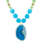 Fresh Twist Lime and Blue Agate Pendant Necklace - Barse Jewelry - Flyclothing LLC