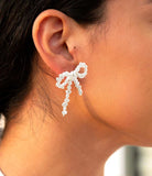 Freshwater White Pearl Bow Post Earrings - Barse Jewelry - Flyclothing LLC