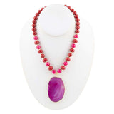 Fuchsia Sunset Purple Agate Pendant Necklace - Barse Jewelry - Flyclothing LLC