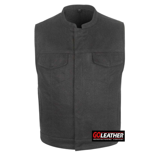 Blacksteel - Unlined Black Denim Vest - GoLeather - Flyclothing LLC
