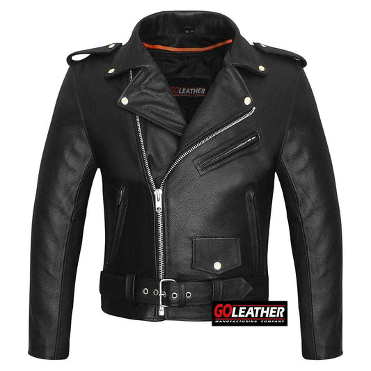 GO730 - Mens Classic MC Style Jacket - GoLeather - Flyclothing LLC