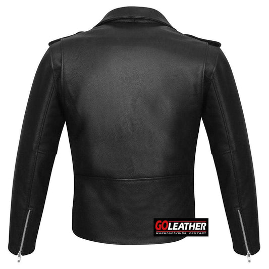 GO730 - Mens Classic MC Style Jacket - GoLeather - Flyclothing LLC