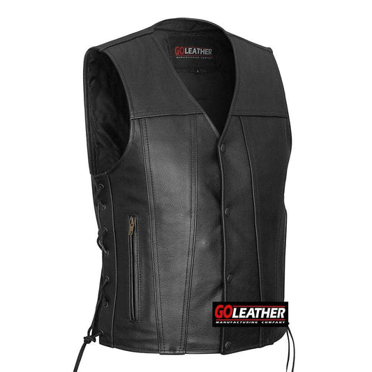 Outpost - Straight Bottom V Neck Vest - GoLeather - Flyclothing LLC