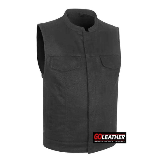 Blacksteel - Unlined Black Denim Vest - GoLeather - Flyclothing LLC