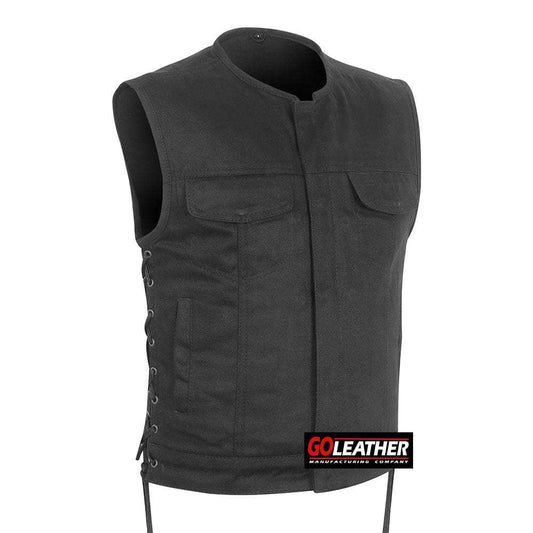Iron Laced - Black Denim with Side Laces - GoLeather - Flyclothing LLC