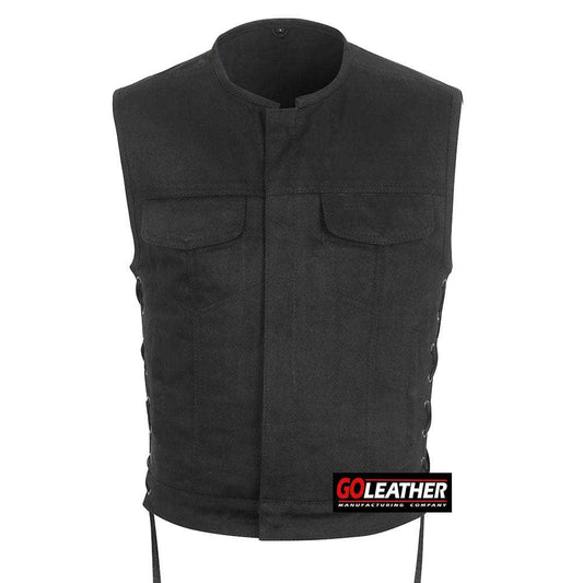 Iron Laced - Black Denim with Side Laces - GoLeather - Flyclothing LLC