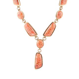 Genuine Orange Sponge Coral Golden Abstract Statement Necklace - Barse Jewelry - Flyclothing LLC