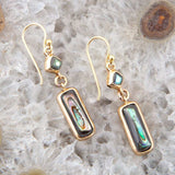 Geo Blue Abalone Golden Drop Earrings - Barse Jewelry - Flyclothing LLC