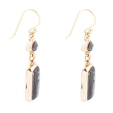 Geo Blue Abalone Golden Drop Earrings - Barse Jewelry - Flyclothing LLC