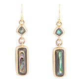 Geo Blue Abalone Golden Drop Earrings - Barse Jewelry - Flyclothing LLC