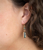 Geo Blue Abalone Golden Drop Earrings - Barse Jewelry - Flyclothing LLC