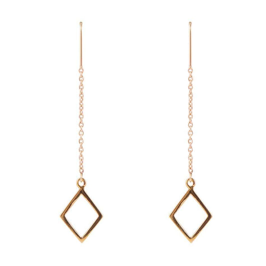 Bronze Geometric Threader Earrings - Barse Jewelry - Flyclothing LLC